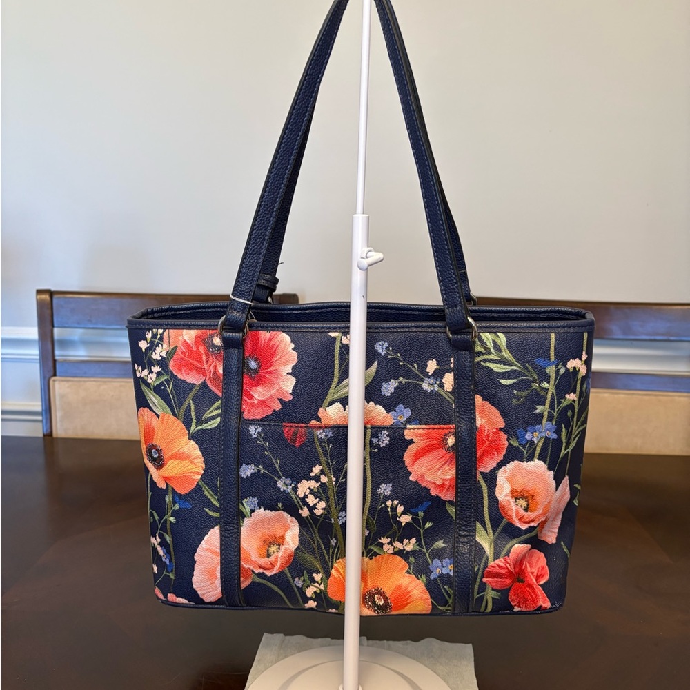 Dana Buchman Poppy Print Tote - Picture 3 of 6